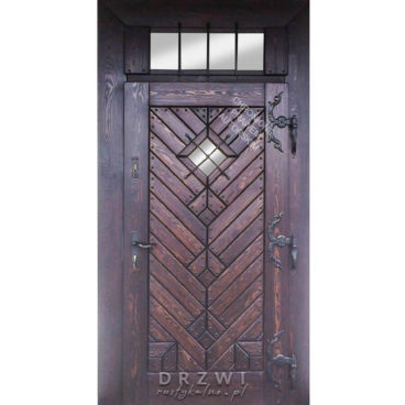 drzwi-wejsciowe-rustykalne-ze-świetlikiem