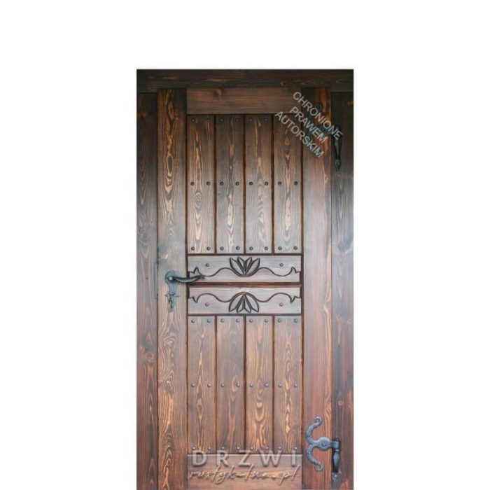 drzwi-wewnętrzne-rustykalne-motyw-lilii